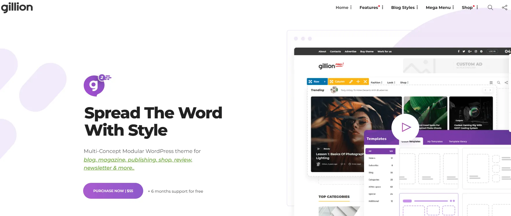 Gillion WordPress theme for blogs and magazines Gillion WordPress theme for blogs and magazines