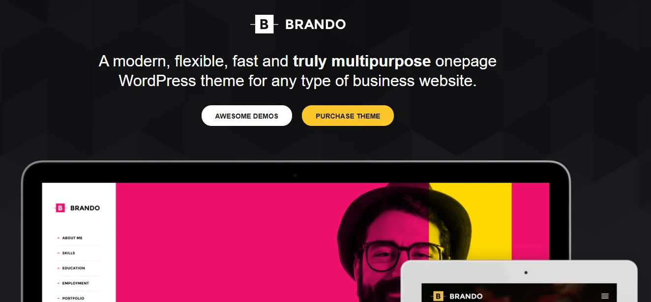 Brando one-page WordPress theme Brando one-page WordPress theme
