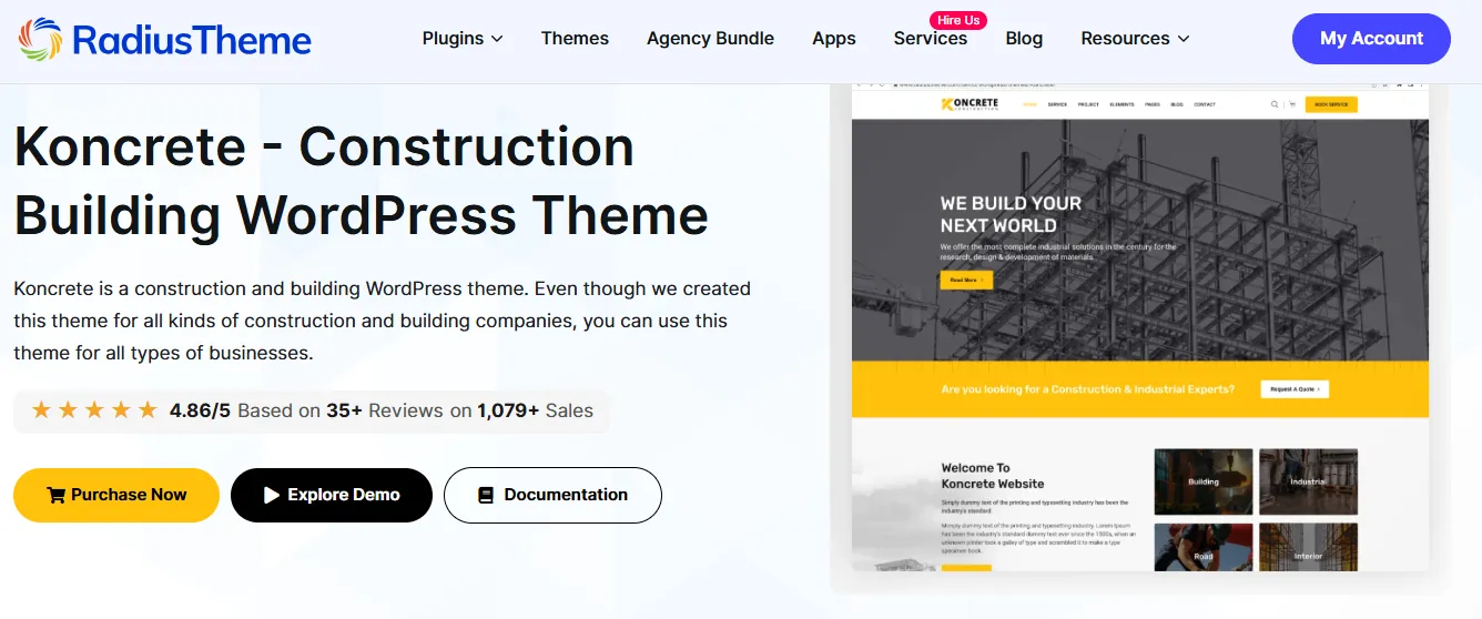 Koncrete construction WordPress theme Koncrete construction WordPress theme