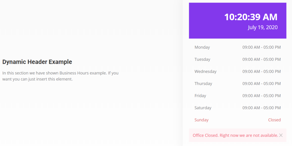 business hours