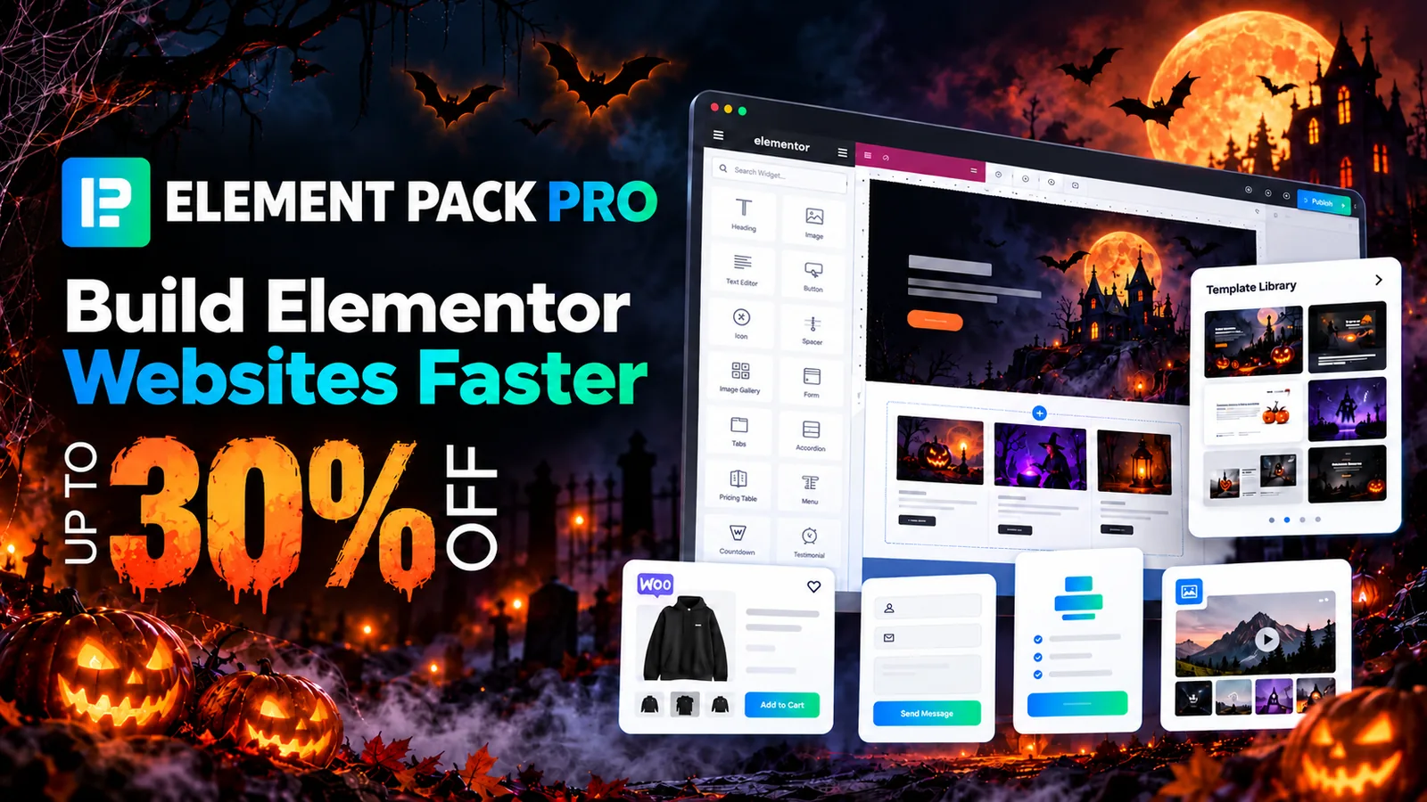 Element Pack Pro Halloween deal: build Elementor websites faster, up to 30% off