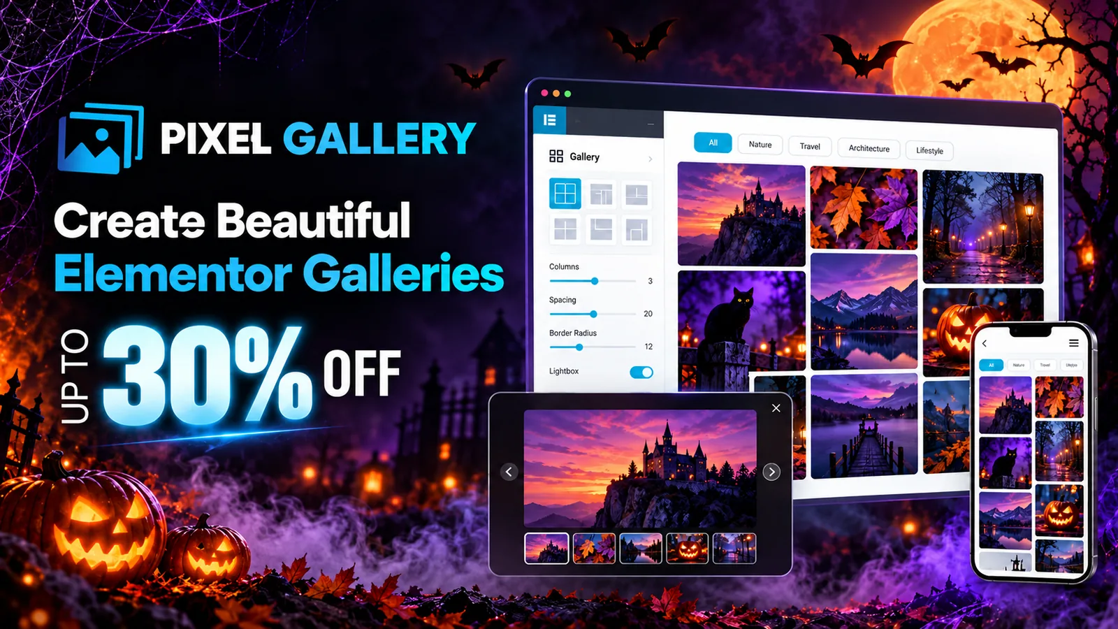 Pixel Gallery Halloween deal: create beautiful Elementor galleries, up to 30% off Pixel Gallery Halloween deal: create beautiful Elementor galleries, up to 30% off