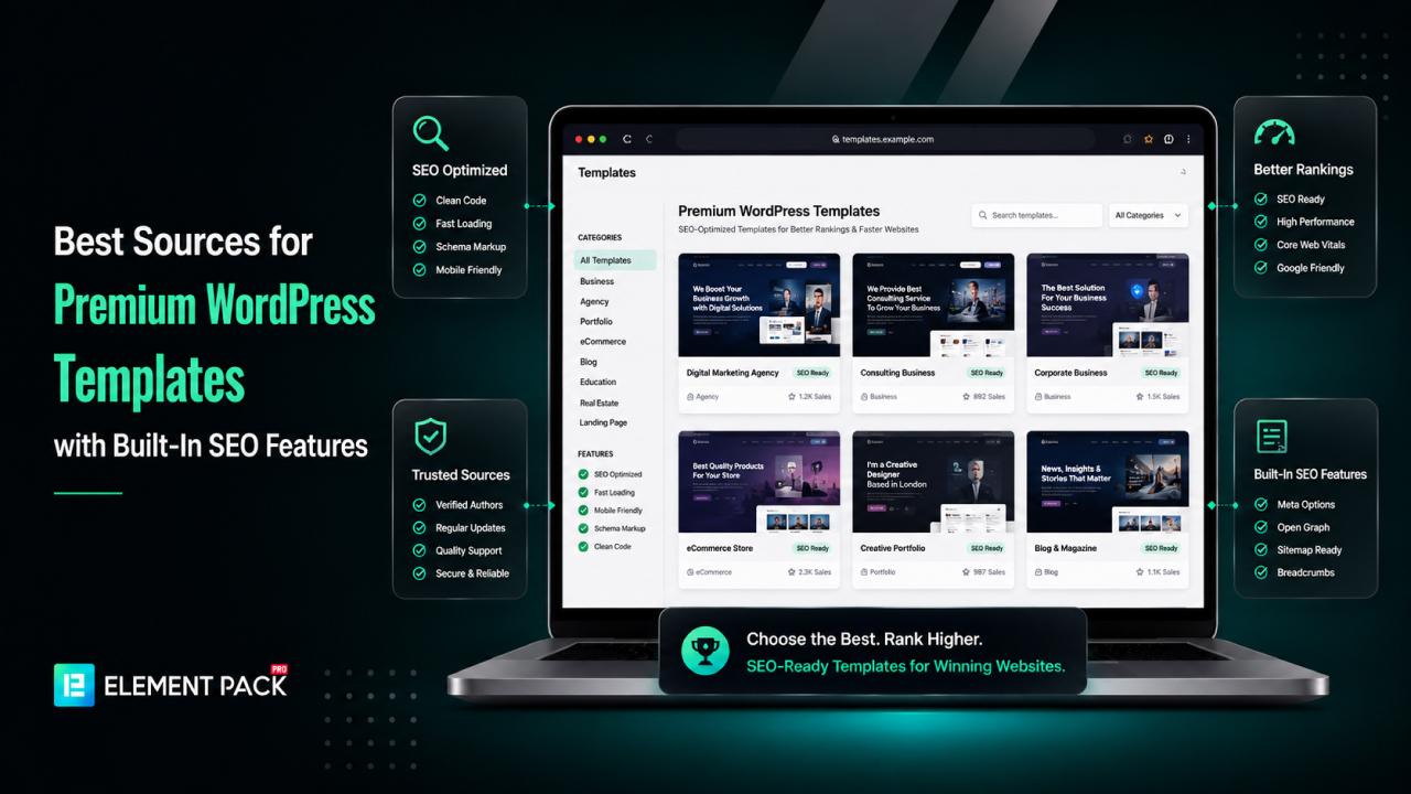 Premium WordPress templates with built-in SEO features Premium WordPress templates with built-in SEO features