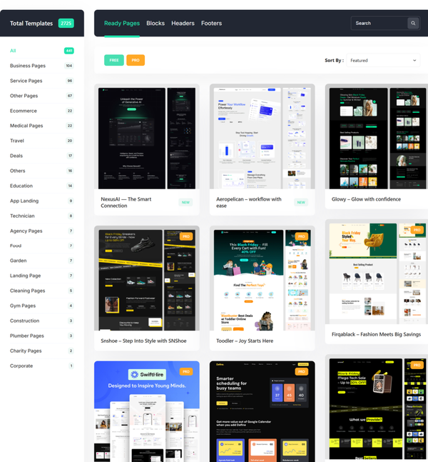 Complete, full-page designs for landing pages Complete, full-page designs for landing pages