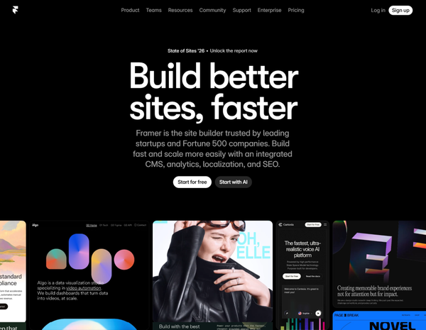 Framer - Creative Website Layout Examples Framer - Creative Website Layout Examples