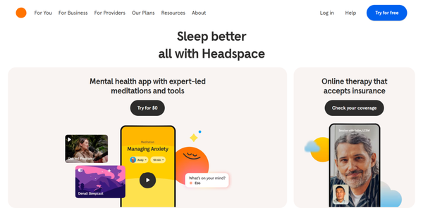 Headspace - Creative Website Layout Examples Headspace - Creative Website Layout Examples