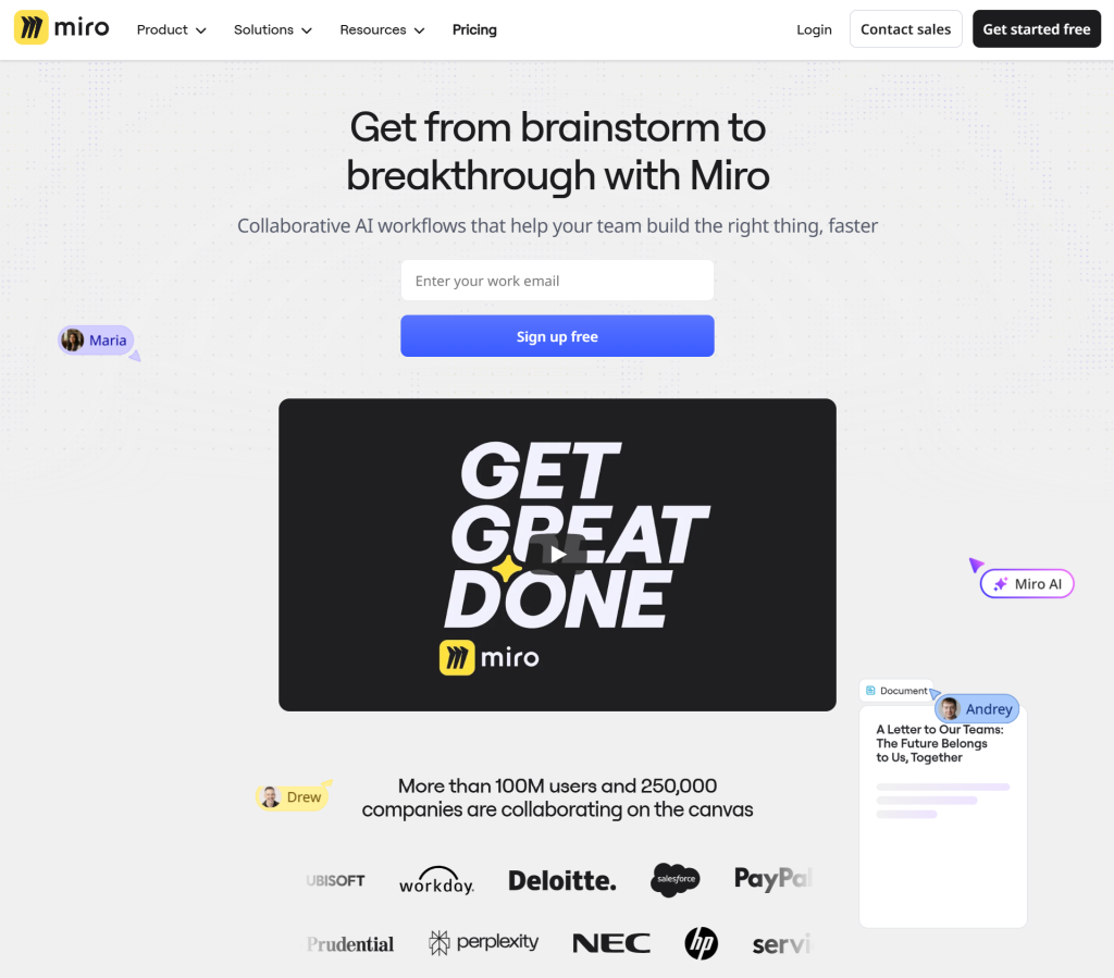 Miro - Creative Website Layout Examples