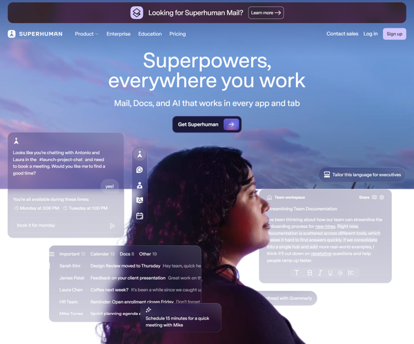 Superhuman - Creative Website Layout Examples Superhuman - Creative Website Layout Examples
