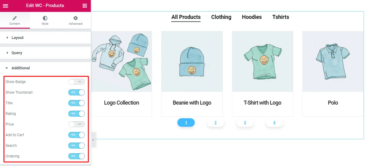 Additional controls for thumbnail, price, and add to cart Additional controls for thumbnail, price, and add to cart