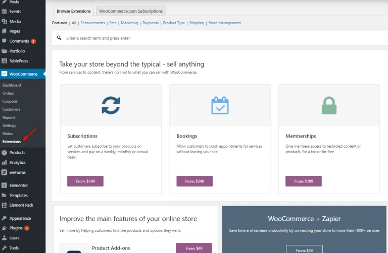 WooCommerce extensions for store features WooCommerce extensions for store features
