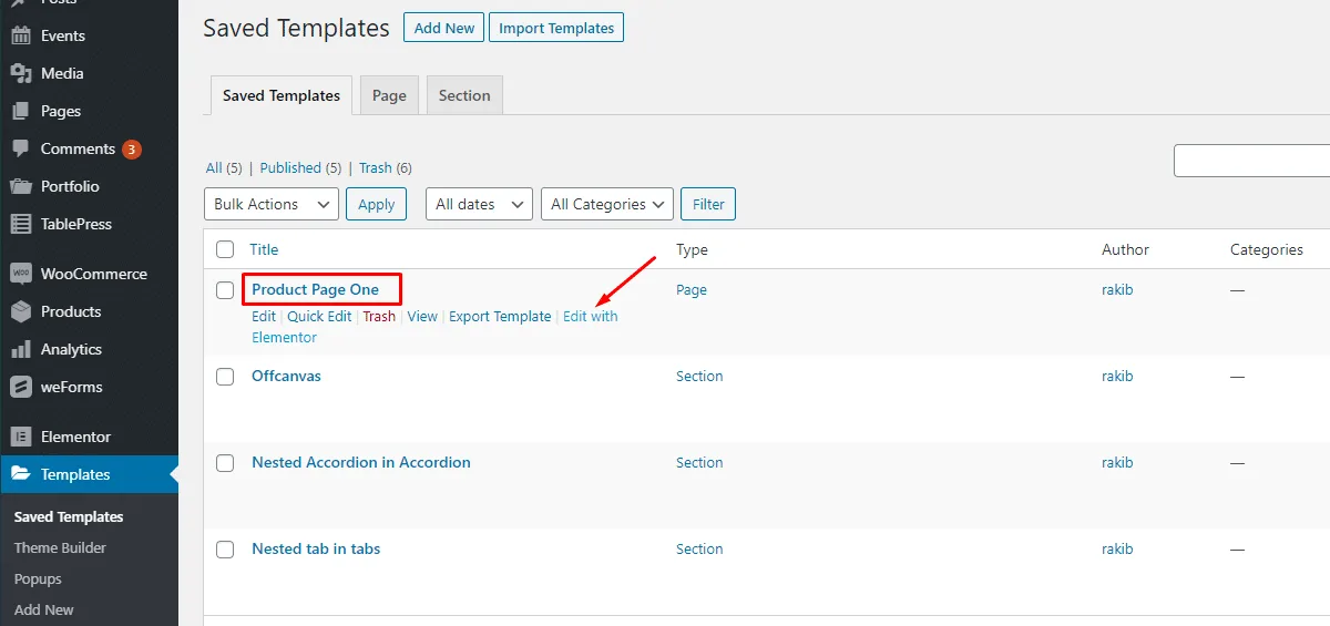 WooCommerce widgets available in the Elementor editor WooCommerce widgets available in the Elementor editor