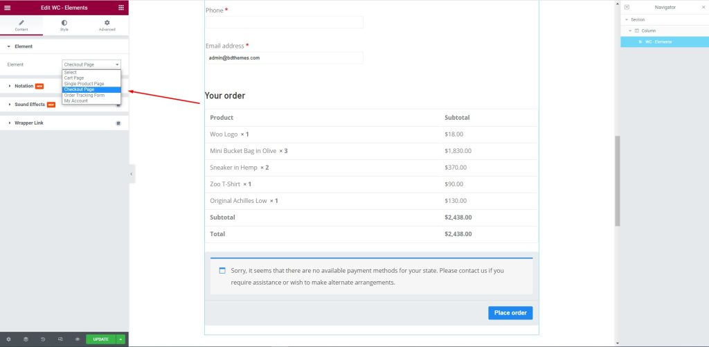 How to create checkout page using Elementor Pro