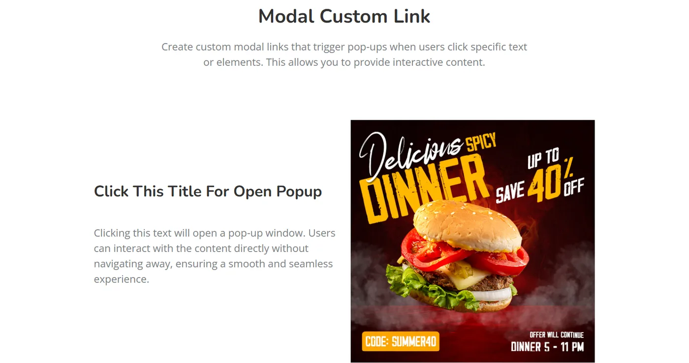 Element Pack Modal popup widget demo for lead magnets and offers Element Pack Modal popup widget demo for lead magnets and offers