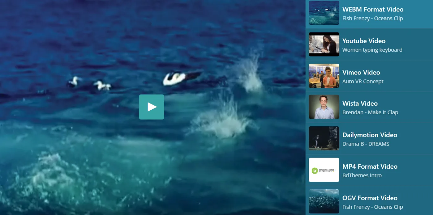 Element Pack Video Gallery widget demo for product and brand videos Element Pack Video Gallery widget demo for product and brand videos