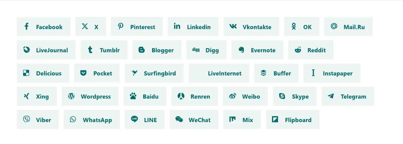 Element Pack Social Share widget demo with major social platforms Element Pack Social Share widget demo with major social platforms