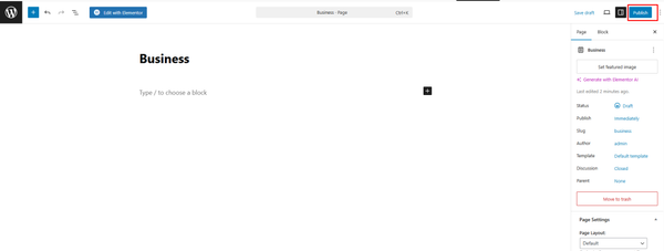 create a business page