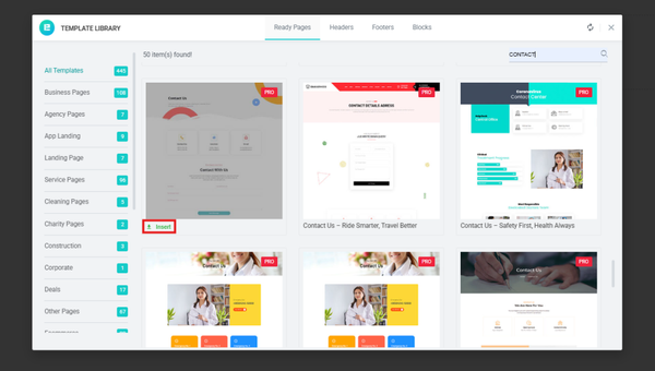ready-made contact page templates