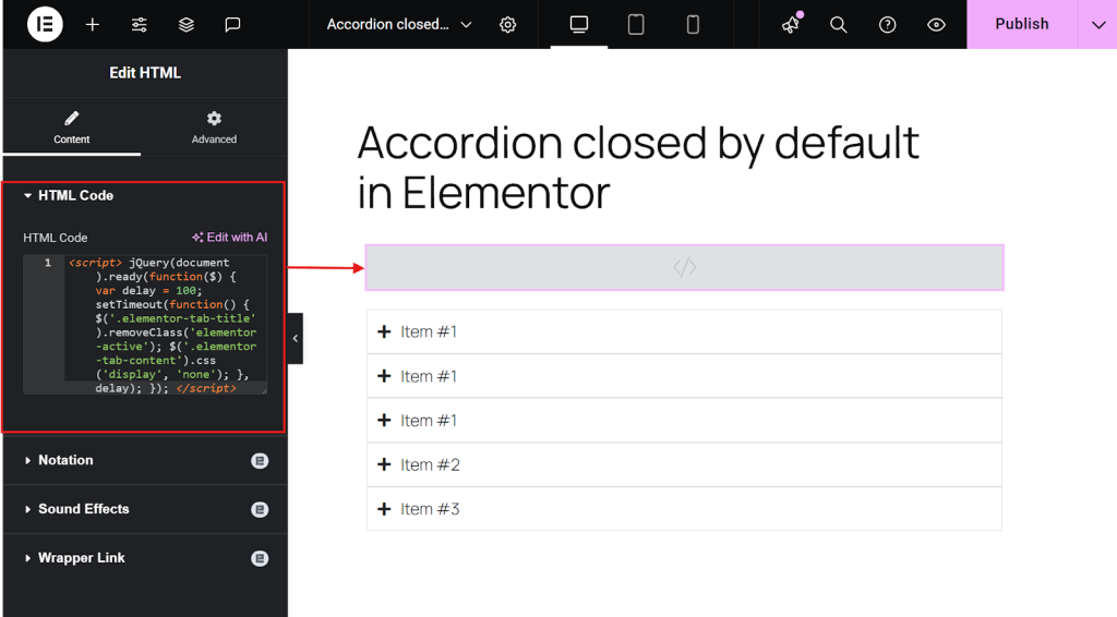 Paste the above-provided JavaScript code inside the HTML Code