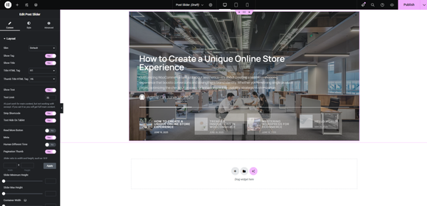 Drag and drop the widget onto your page Drag and drop the widget onto your page