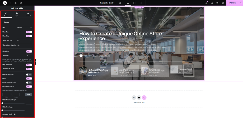 layout customization