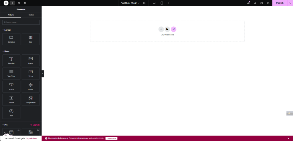 Step 1. Add Post Carousel Slider for Elementor