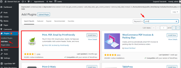 elementor click to print plugin