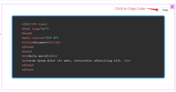 Highlight code Specific Lines and copy Highlight code Specific Lines and copy