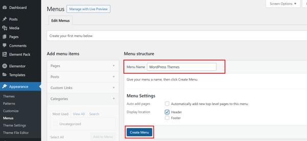 Organizing Navigation Menus