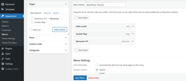 Organizing Navigation Menus