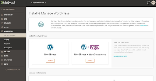 Downloading WordPress on One Click Installation from your Hosting Provider