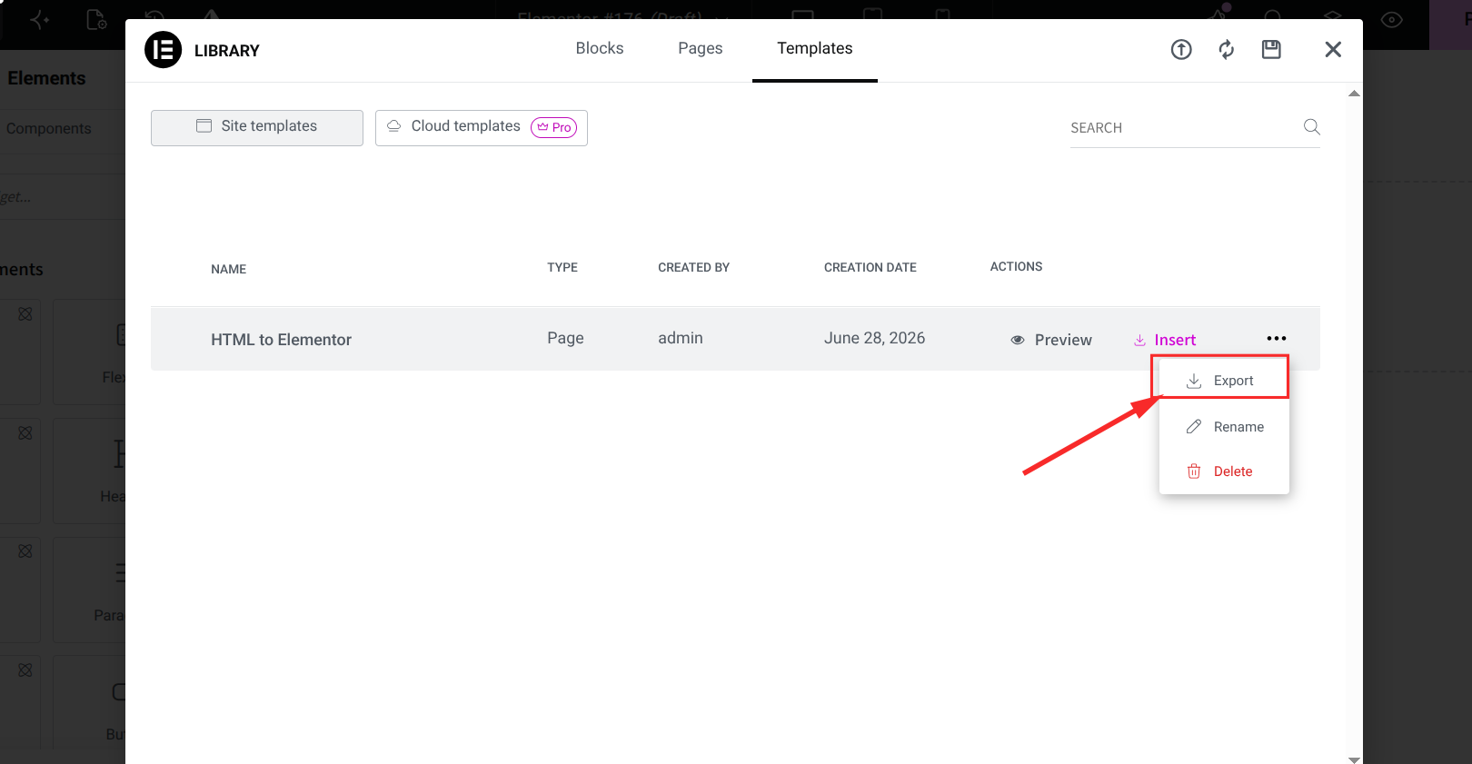 Step 4: Save as an Elementor Page Template for Reuse Step 4: Save as an Elementor Page Template for Reuse