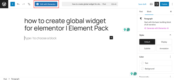 Design the Widget You Want to Reuse as Global widget in elementor Design the Widget You Want to Reuse as Global widget in elementor