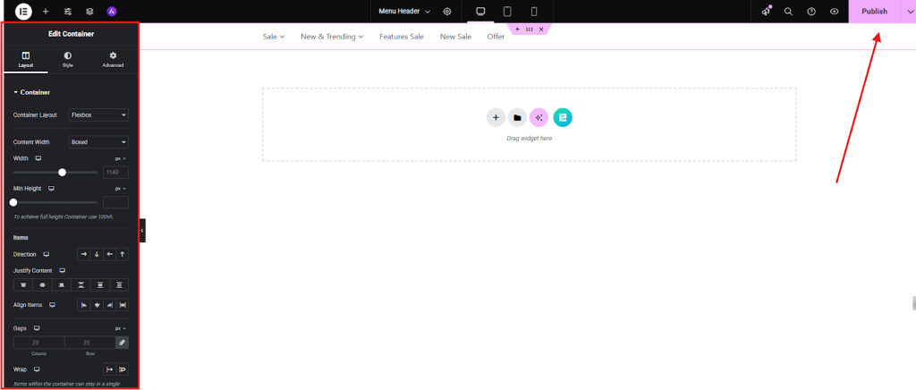 click the Publish button click the Publish button