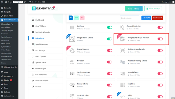 Active Parallax Widgets