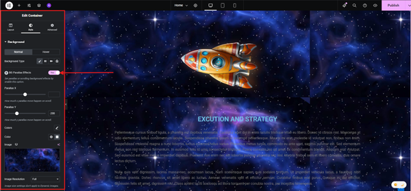Choose an Element to Add Parallax