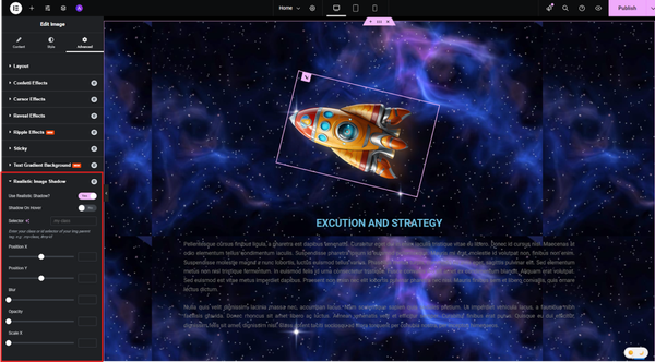 adjust the scroll movement using Parallax X and Parallax Y