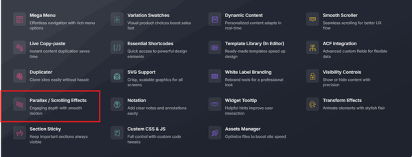 Use Ready-Made Parallax Blocks