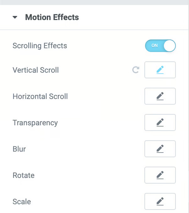 Enable parallax Scrolling effects