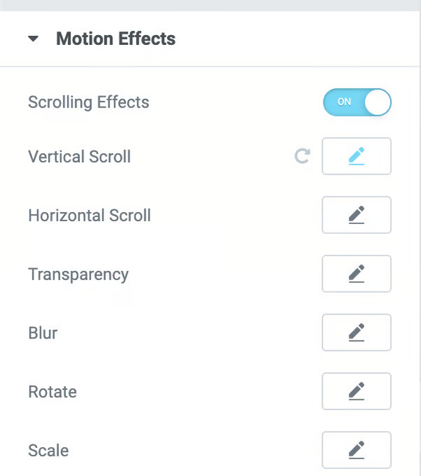 Enable parallax Scrolling effects