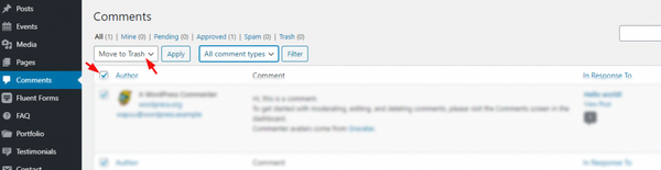 Deleting all comments