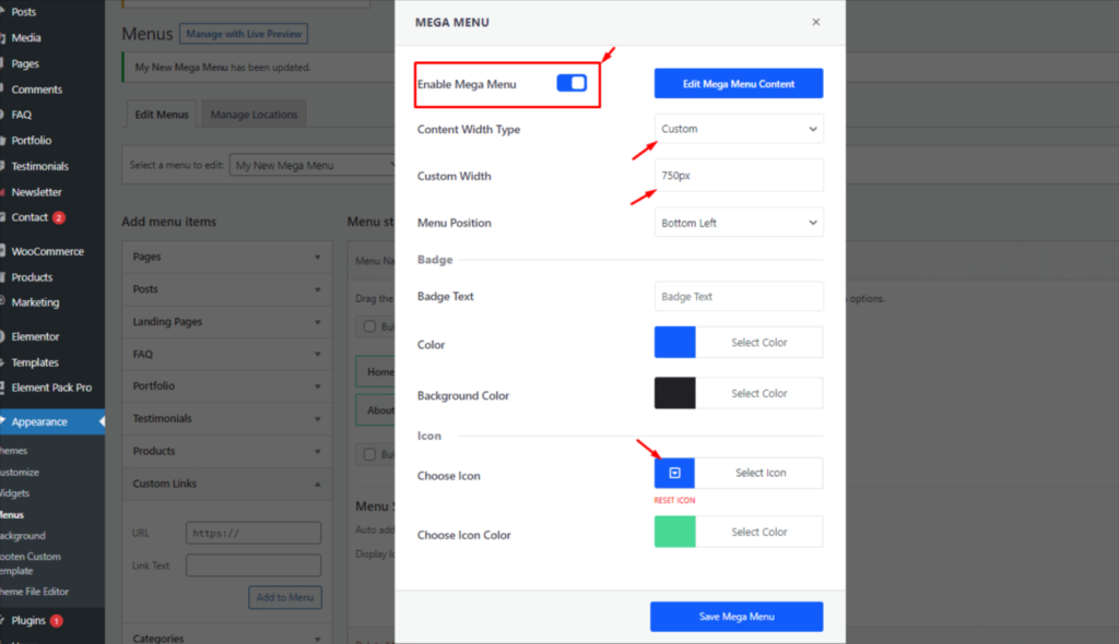Set a custom width for the menu bar Set a custom width for the menu bar