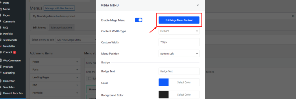 Customize Menu Bar Content in Elementor Customize Menu Bar Content in Elementor