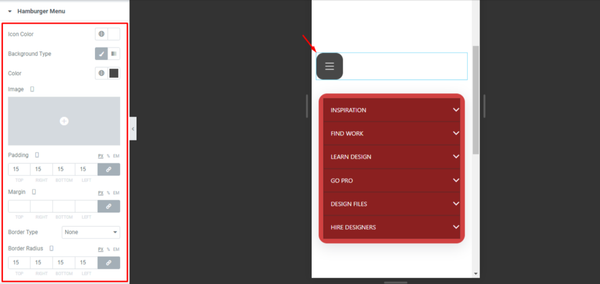 Hamburger Icon of elementor menu bar Hamburger Icon of elementor menu bar