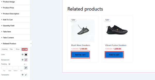 Customize Cart Sub Section