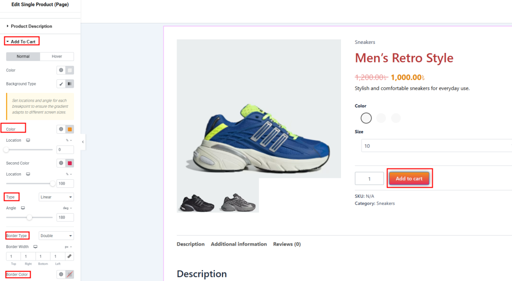 Customize the Add to Cart Section Customize the Add to Cart Section