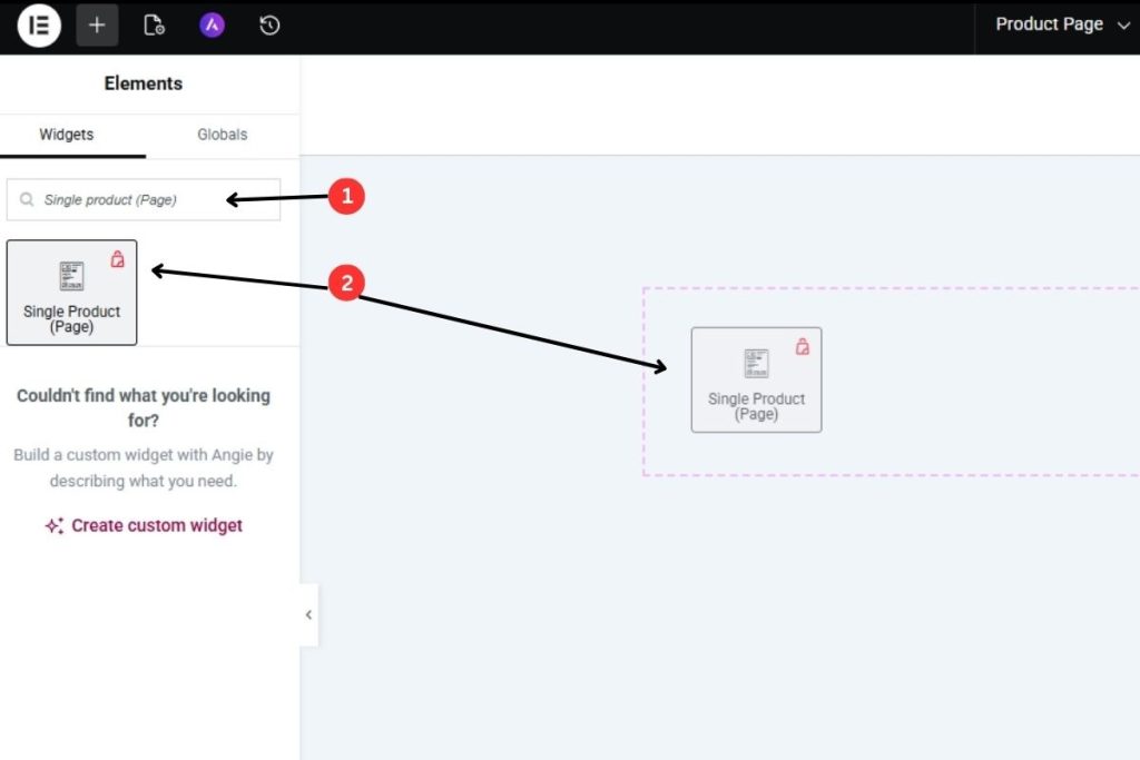 Single Product Page widget Single Product Page widget