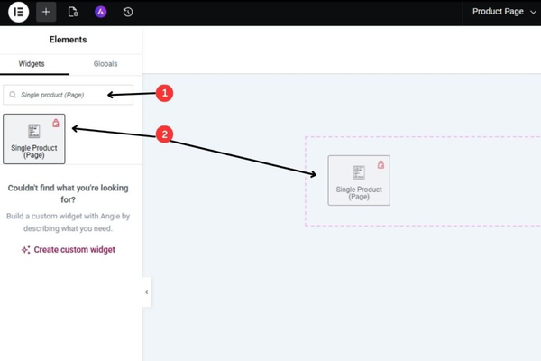 Single Product Page widget