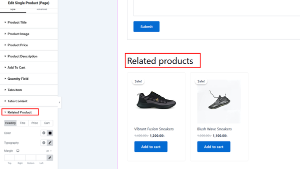 Customize the Related Product Section