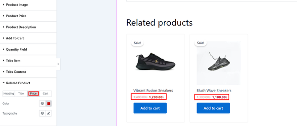 Customize Price Sub Section
