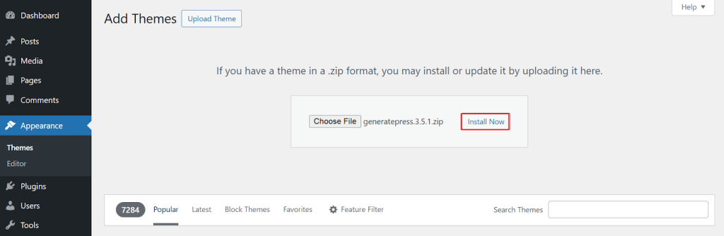 Click “Install Now”